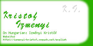 kristof izmenyi business card