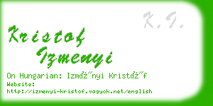 kristof izmenyi business card